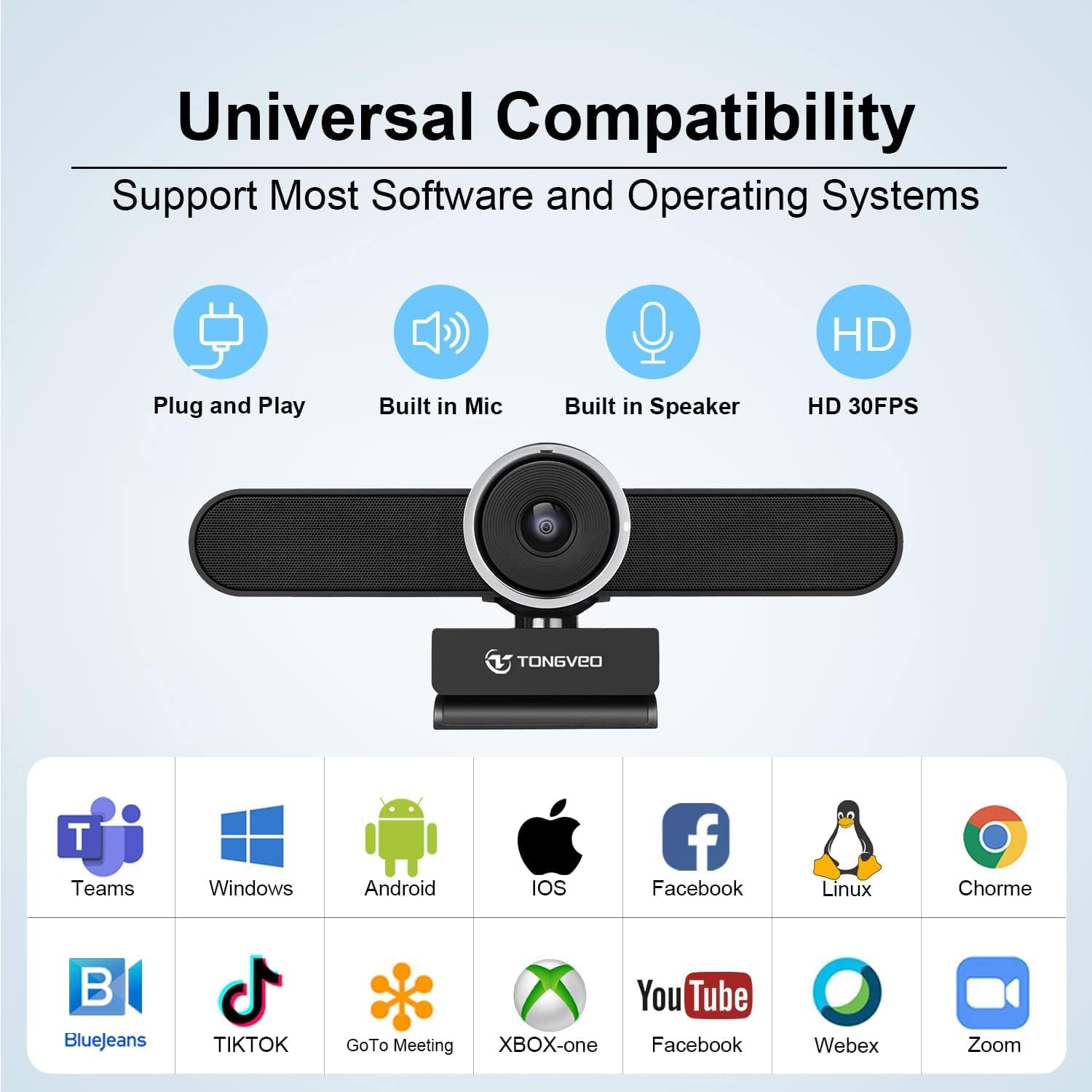 4K Webcam Conference Call Room Web Camera with Dual Microphones &Speaker, | All-in-One USB Video Camera, 116° Wide
