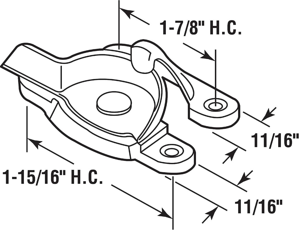 F 26208 Diecast Cam Action Window Sash Lock with Alignment Lugs, Mounting Holes 1-3/4 in. on Center, Matte Black