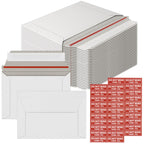 25 Pack Rigid Mailers 4.5x6.5 Inch Self Seal Document Mailers, 350GSM Protective Flat Cardboard Sturdy White