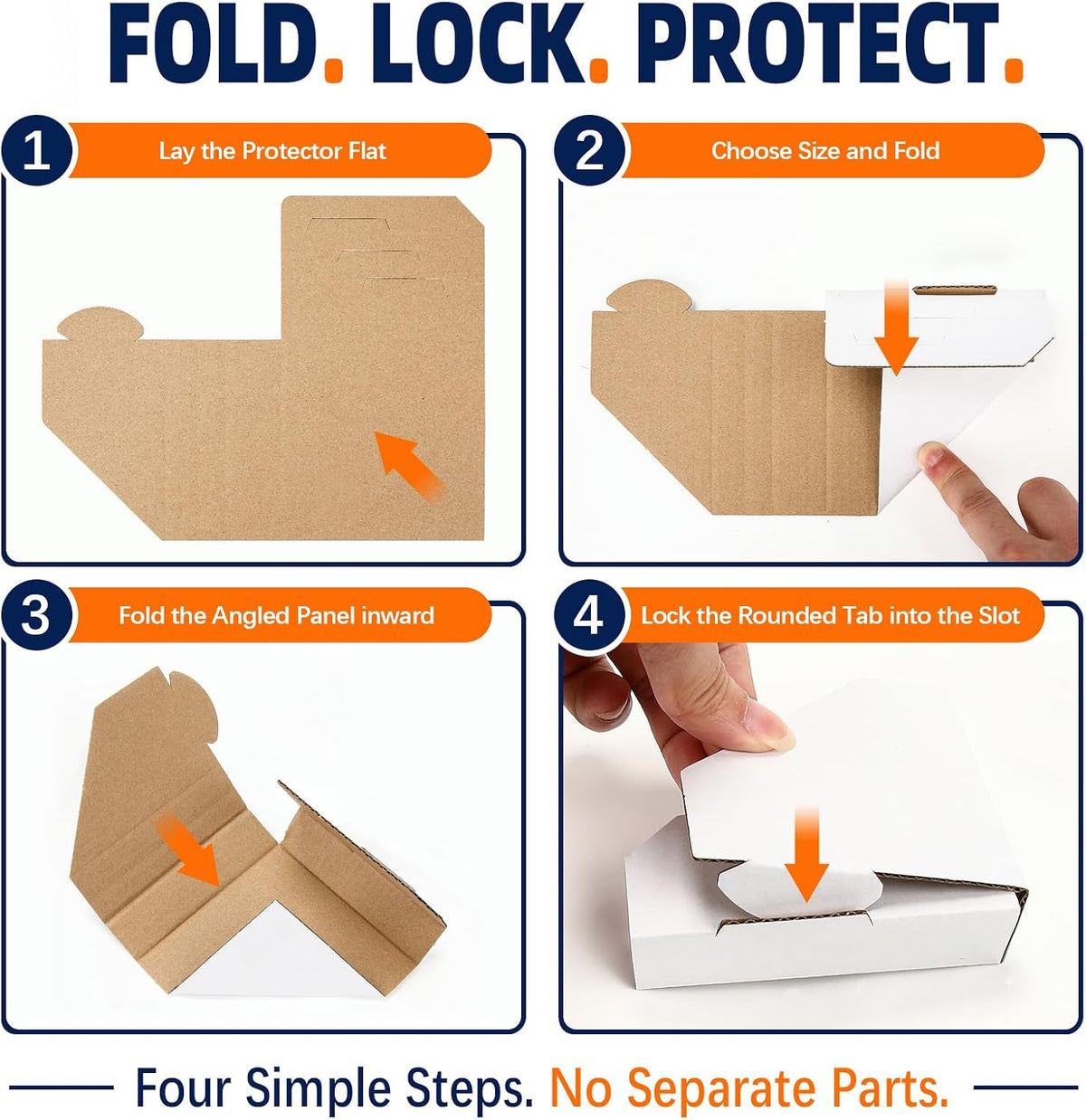 120 Pack Adjustable Cardboard Corner Protectors, Fits 1", 1.5" & 2.1" Picture Frames, Corner Protectors for Shipping