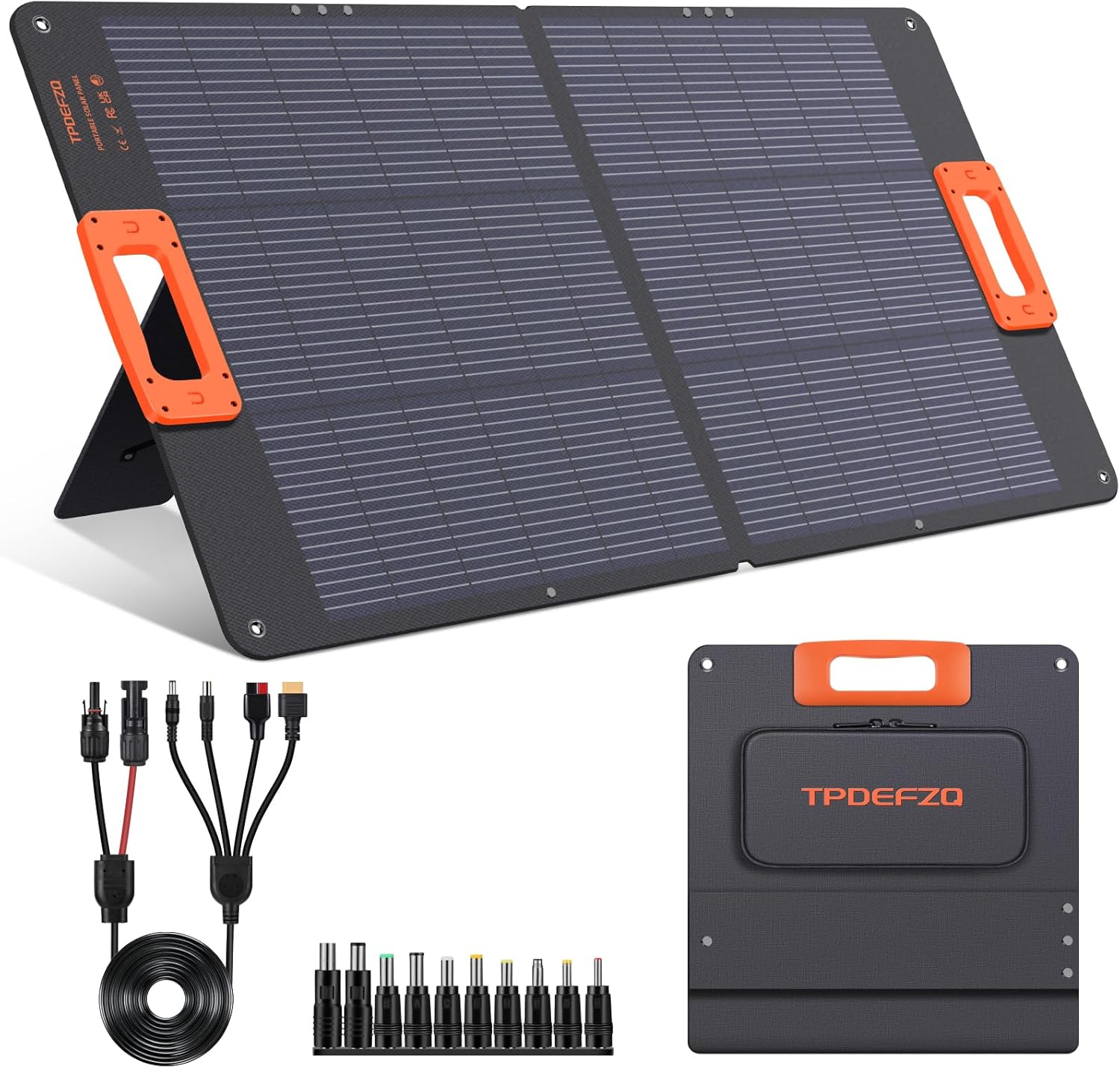 100W Solar Panel,N-Type 16BB Portable Solar Panels for Power Station,Foladable Solar Panel,QC3.0 USB-A &Type-C,25%