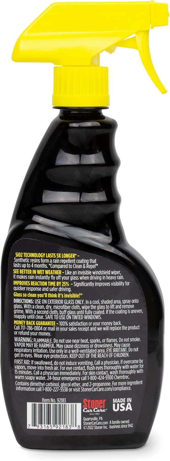 92183 Hybrid Ceramic Rain Repellent and Glass Cleaner – Cleans & Protects Car Windows and Windshields with