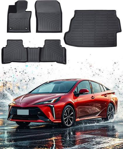 Floor Mats Cargo Liner for Toyota Prius & Prius Prime 2023 2024 2025 2026, All Weather Car Floor Mats for 5th Gen
