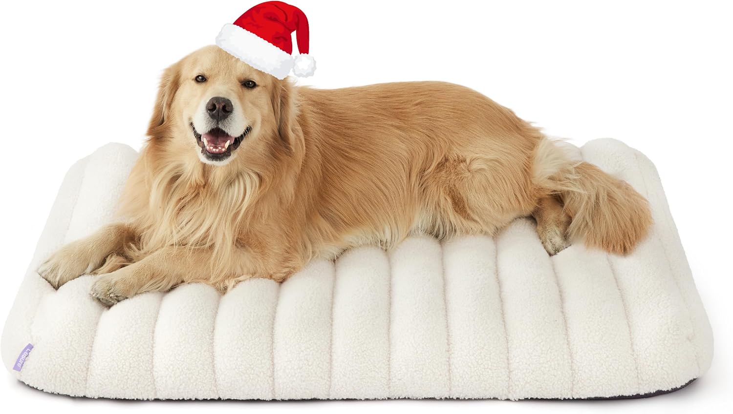 Cute Orthopedic Dog Bed for Extra Large Dogs, XL Waterproof Chic Flat Pet Beds with Removable Washable Cover, Fuzzy