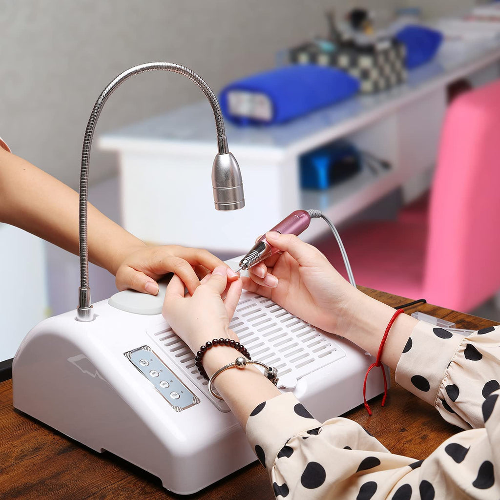 Nail Dust Collector Vacuum Multifunction Nail Art Machine,40W Nail Dust Collector for Acrylic,30000PRM Nail Drill