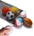 Mini Sports Balls 2.8 inch Set of 6 Foam Ball for Kids Soft Balls for Toddlers with Bag Includes Soccer, Basketball