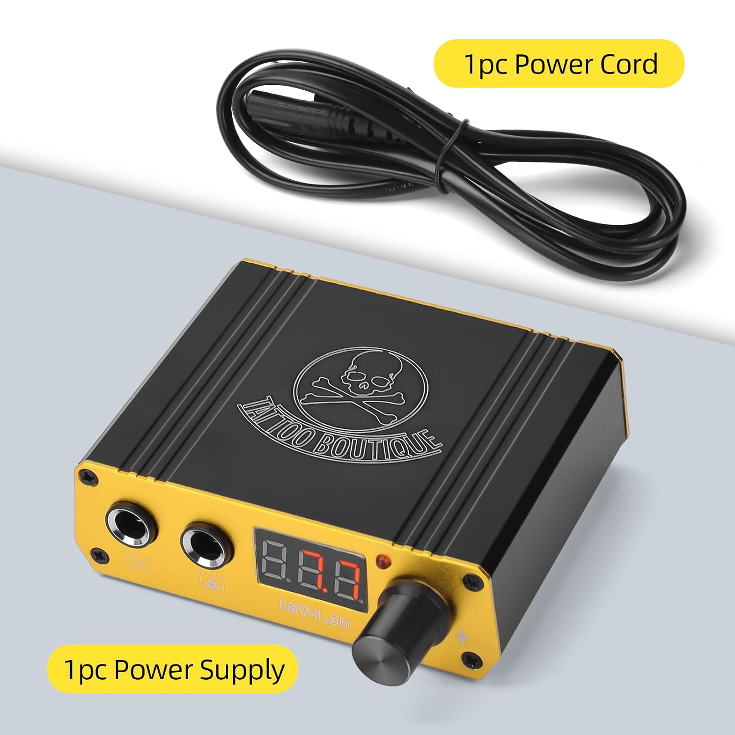 Tattoo Power Supply, ATOMUS LCD Mini Digital Rotary Tattoo Machine Gun Power Supply with RCA Foot Pedal Connection Port
