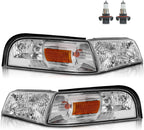 Headlights W/Bulbs for 2006-2011 Mercury Grand Marquis