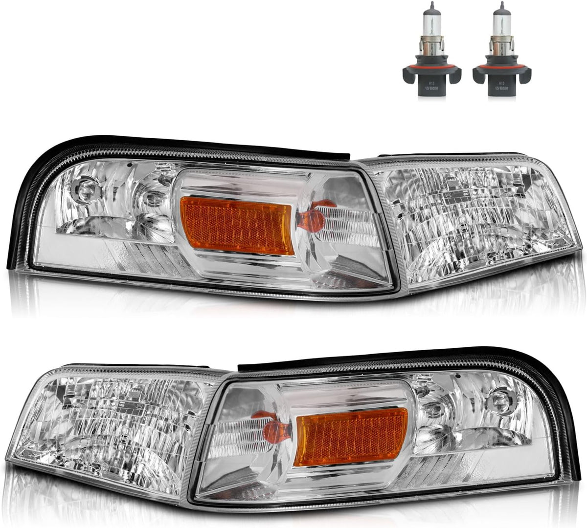 Headlights W/Bulbs for 2006-2011 Mercury Grand Marquis