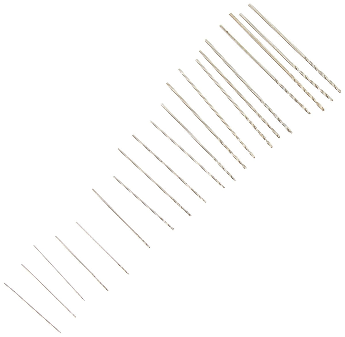 06-00090 20 piece Tiny Small Drill Bits #61-80 Numbered Sizes High Speed Steel (HSS) Wire Gauge