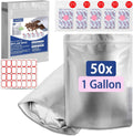 Mylar Bags with Oxygen Absorbers, 1 Gallon 50Pcs for Food Storage | 10"x14" 10.5-Mil Food-Grade Mylar Bags for Food