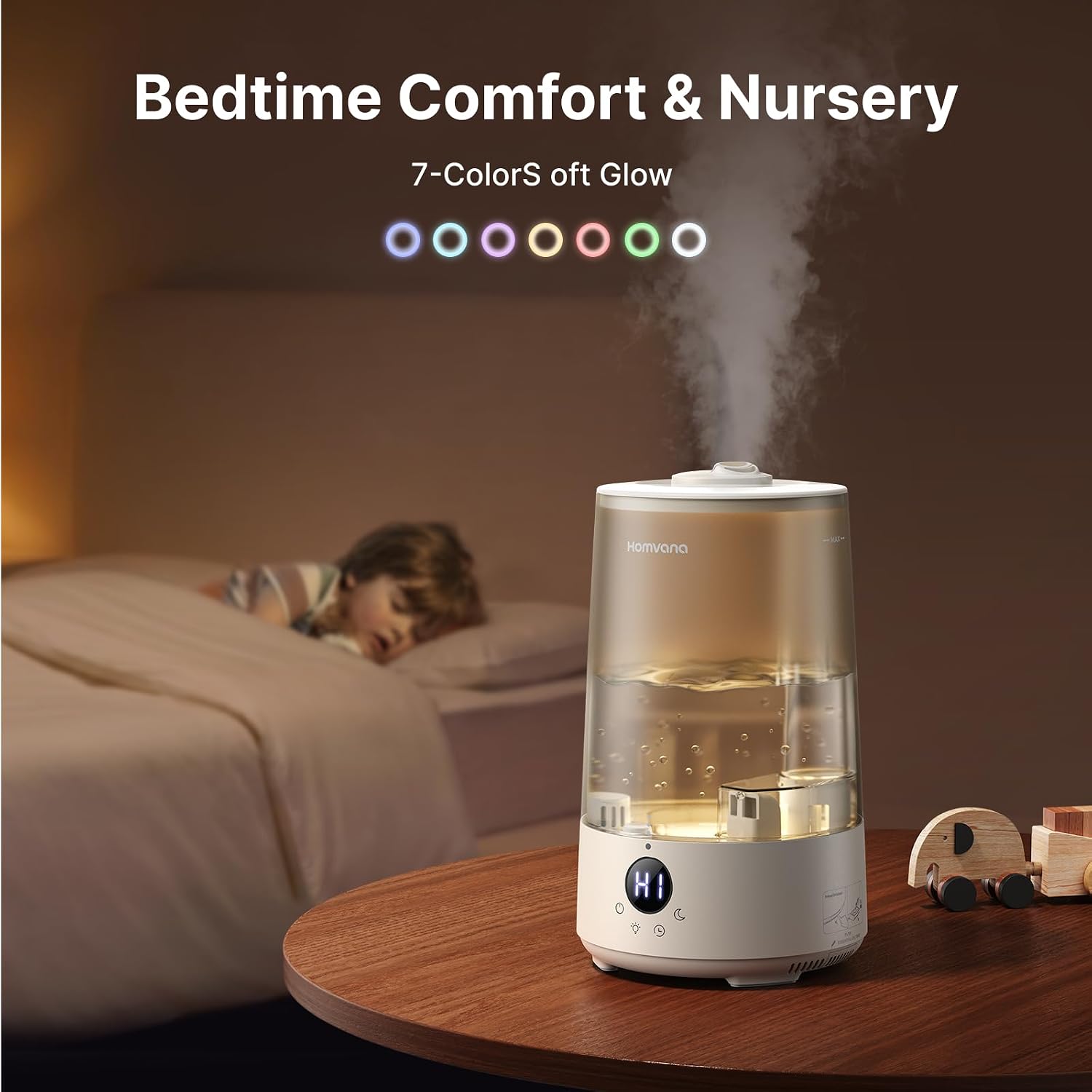 3.6L Top-Fill Cool Mist Humidifiers for Bedroom, Large Room(Black) | 23dB Quiet, Easy-to-Clean 2-in-1 Baby Humidifier