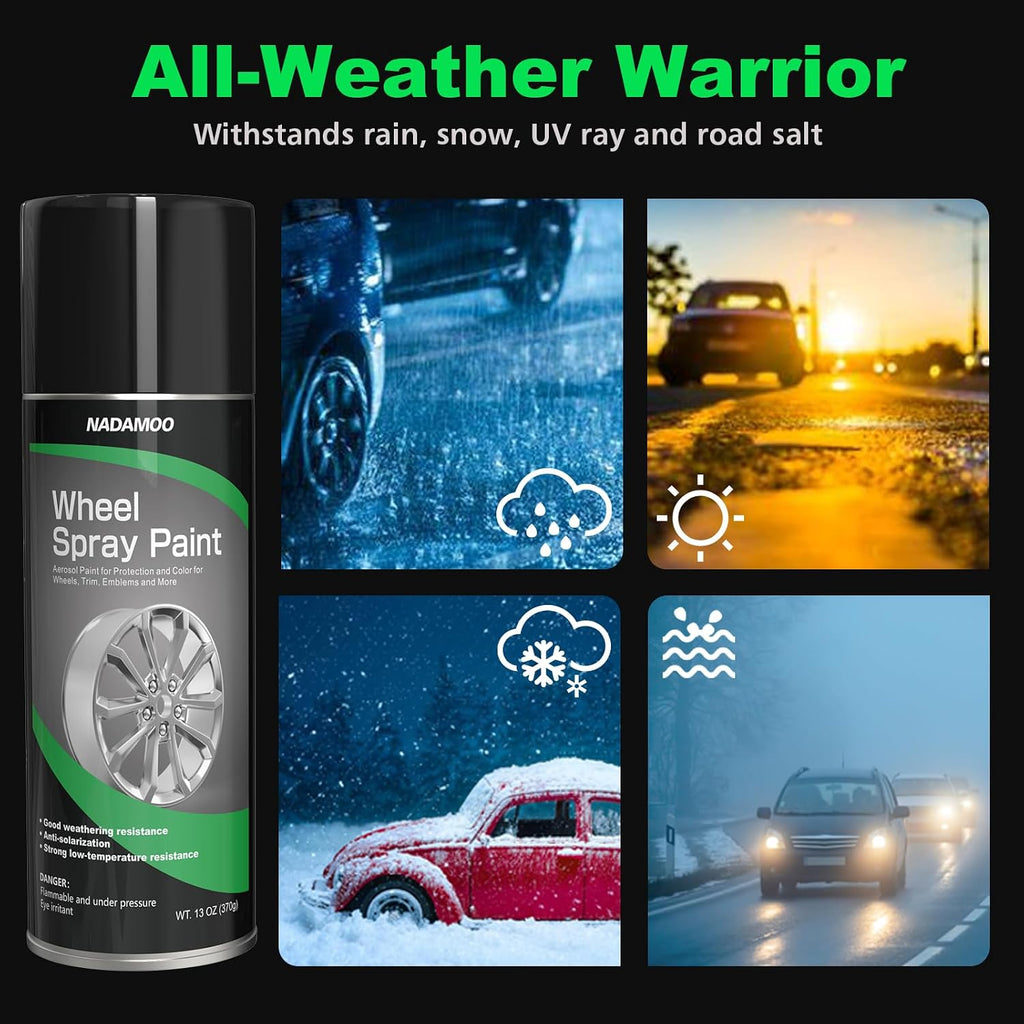 Silver Spray Paint for Wheels, Semi-Gloss