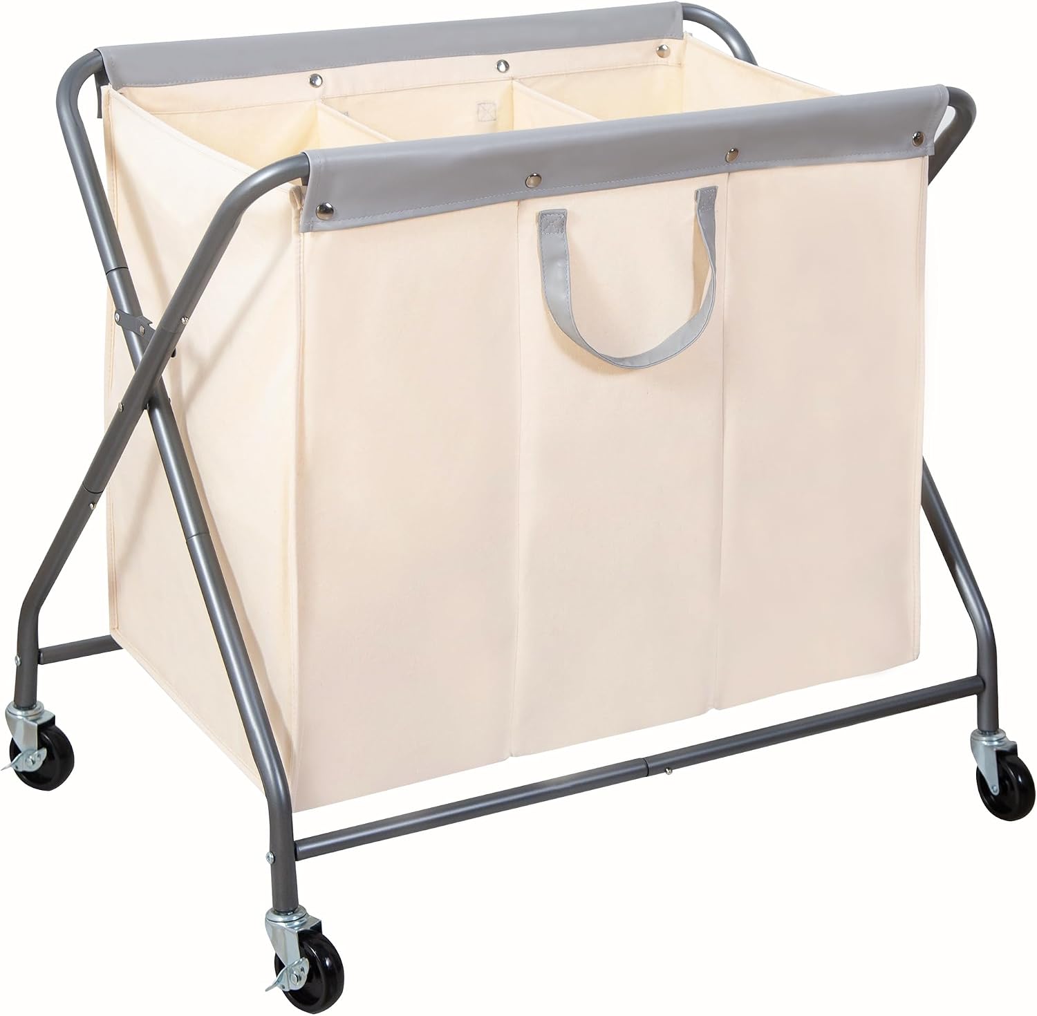 160L Collapsible Laundry Hamper with Wheels, Rolling Laundry Basket, Heavy Duty Cloth Sorter with Removable Bag