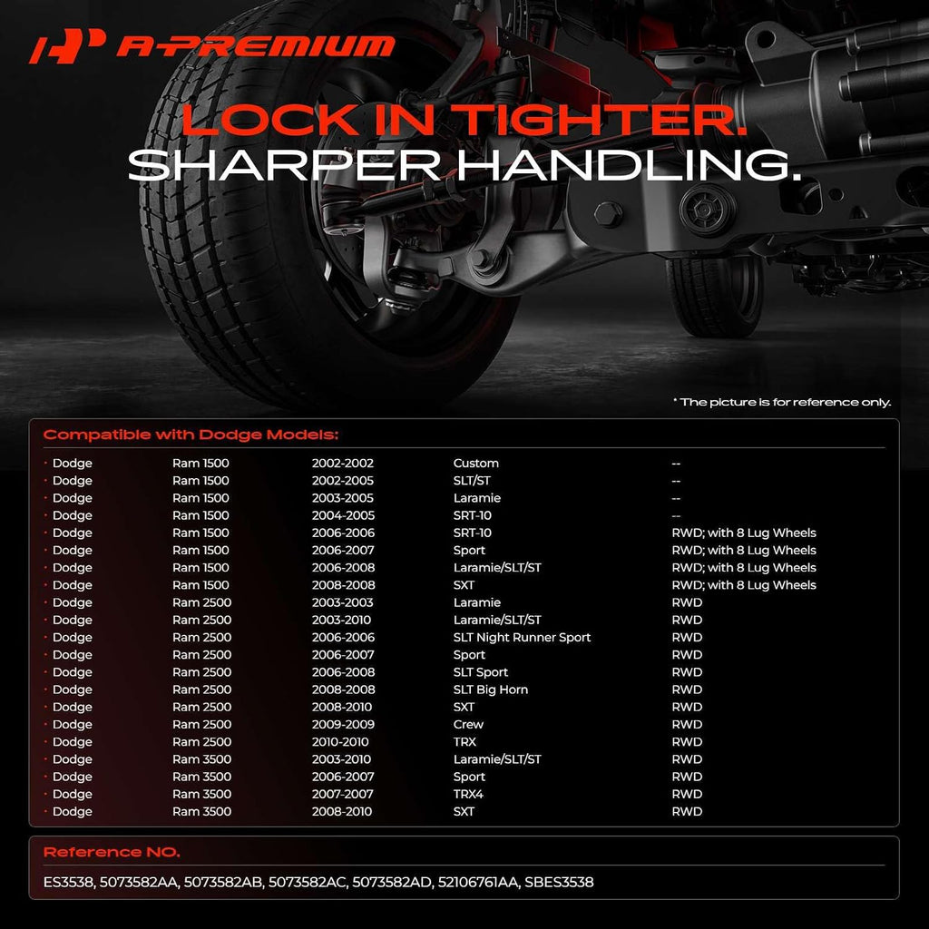 A-Premium Front Outer Tie Rod End, Compatible with Dodge