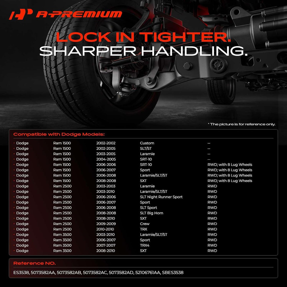 A-Premium Front Outer Tie Rod End, Compatible with Dodge
