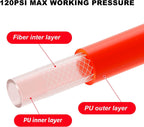 Hromee 1/4 in x 30 ft Polyurethane Recoil Air Hose