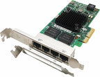PCIE x4 Gigabit Ethernet Server Adapter with Intel I350 Chip Quad Copper RJ45 Ports Compatible with Intel I350-T4 1000Mbps Network LAN Card(NIC) Support SR-IOV