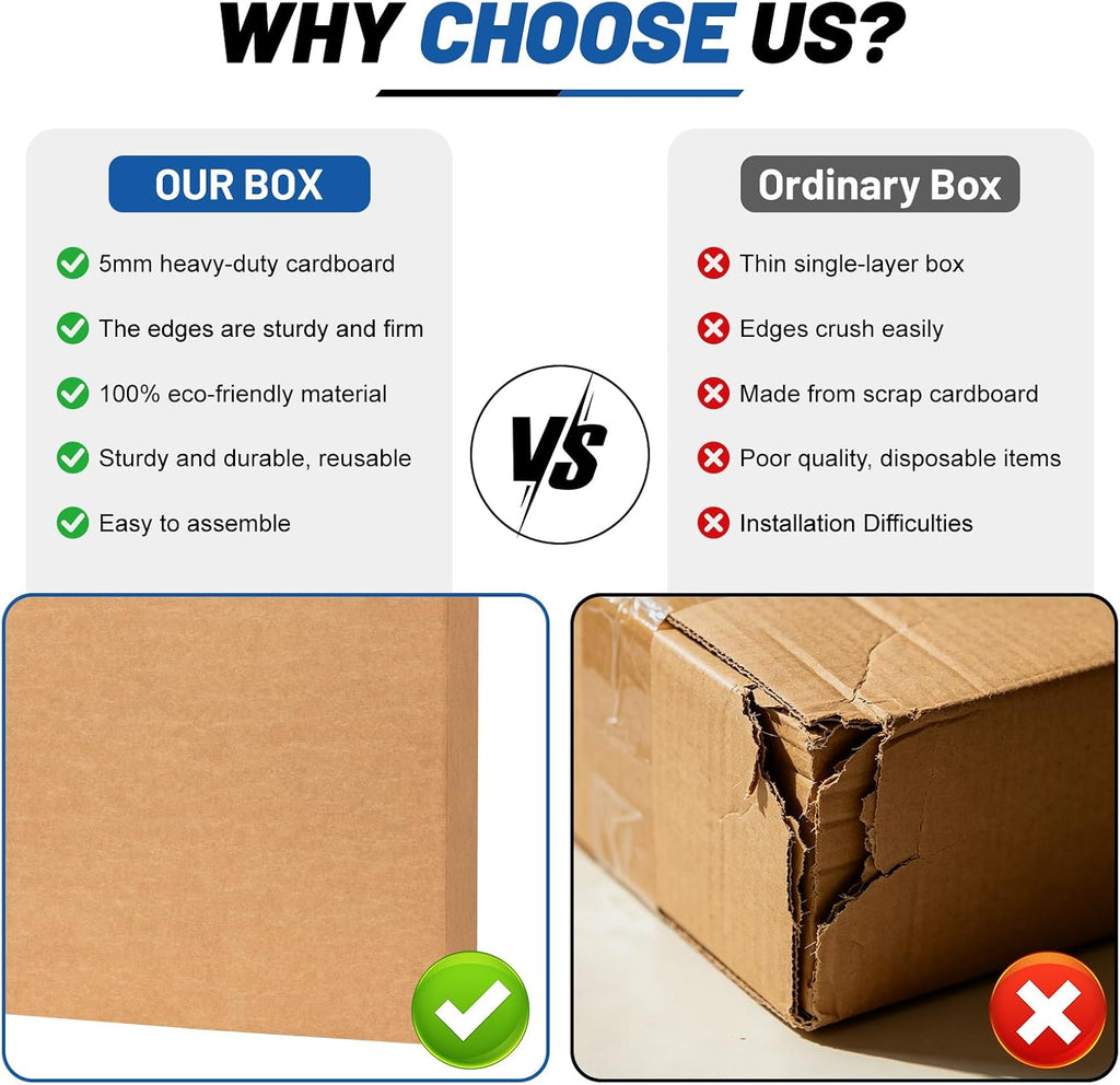 2 Sets 8 Pcs Picture & Mirror Moving Boxes, 40" x 30" x 3.5"