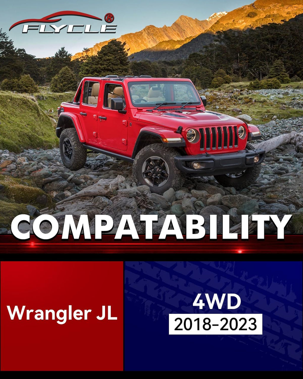 Flycle 2.5'' Inch Leveling Lift Kits for Jeep Wrangler JL 4WD, 2.5 Inch Leveling Lift Kit Suitable for 2018-2023 Jeep Wrangler JL 4WD