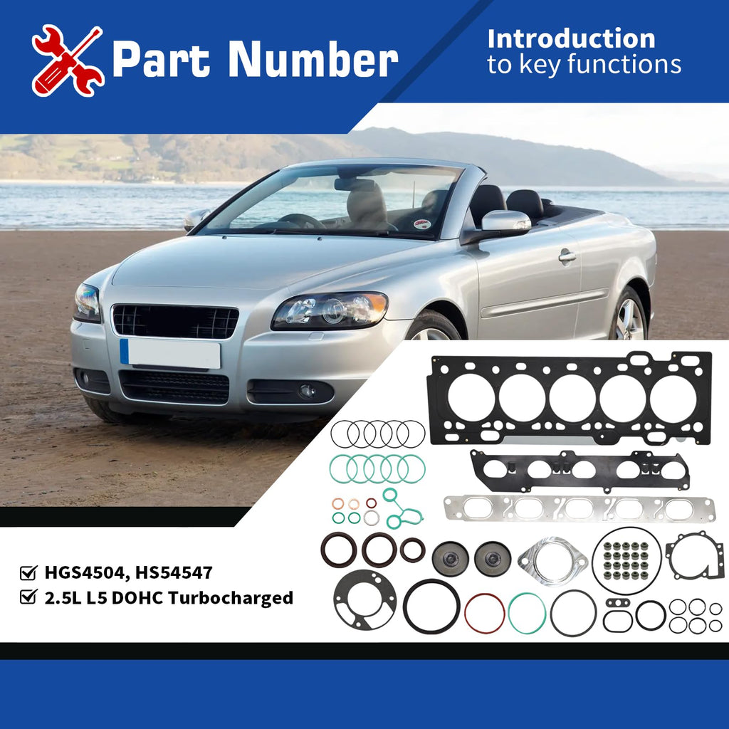 Assembroverse Head Gasket Kit Compatible with S60 C30 C70 S40 V50 V60 XC60