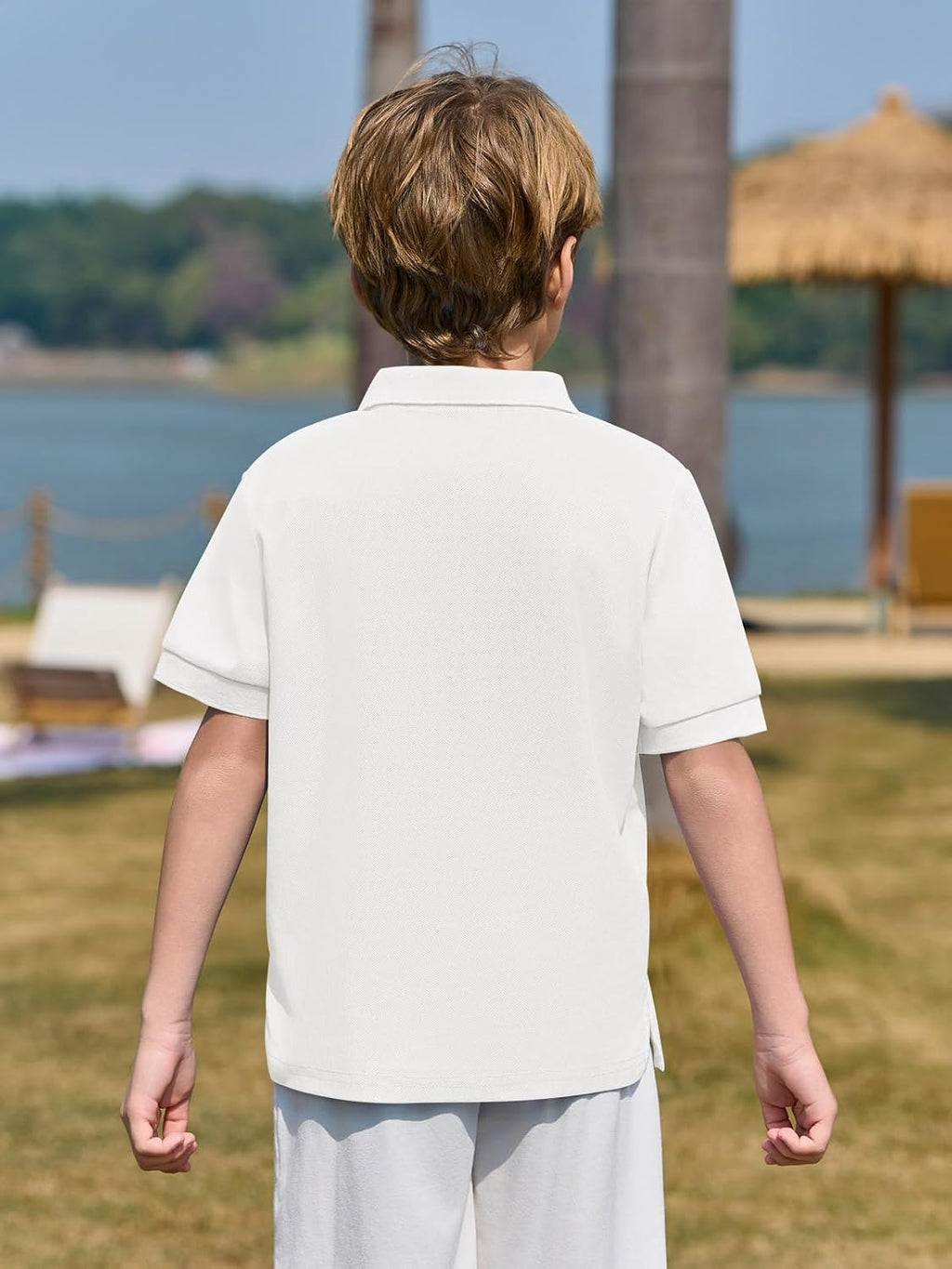 Boys Short Sleeve Pique Polo Shirt School Uniform Shirts for Kids 5-14 Years