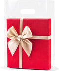 Clear Shopping Bags,Large 12x15 inches, 50 Pack, Plastic Retail Merchandise Bags, Tear Resistant, Durable