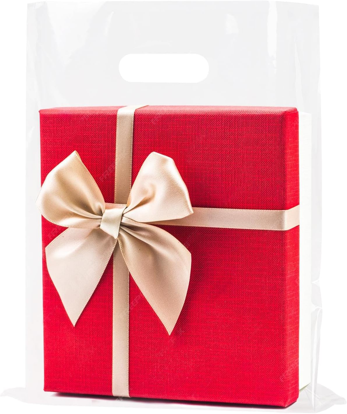 Clear Shopping Bags,Large 12x15 inches, 50 Pack, Plastic Retail Merchandise Bags, Tear Resistant, Durable