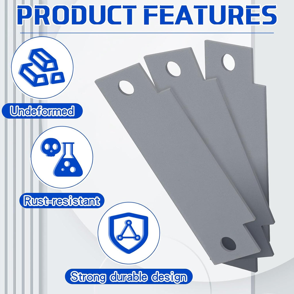 4 Pcs Door Strike Plate Filler with Screws, Carbon Steel, Gray | T-shaped Blank Strike Plate, 4-7/8 x 1-1/4 In, with