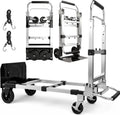 3 in 1 Convertible Hand Truck Hand, Folding Hand Truck with 2 Straps | 600 LBS Break Strength Convertible Dolly, 4