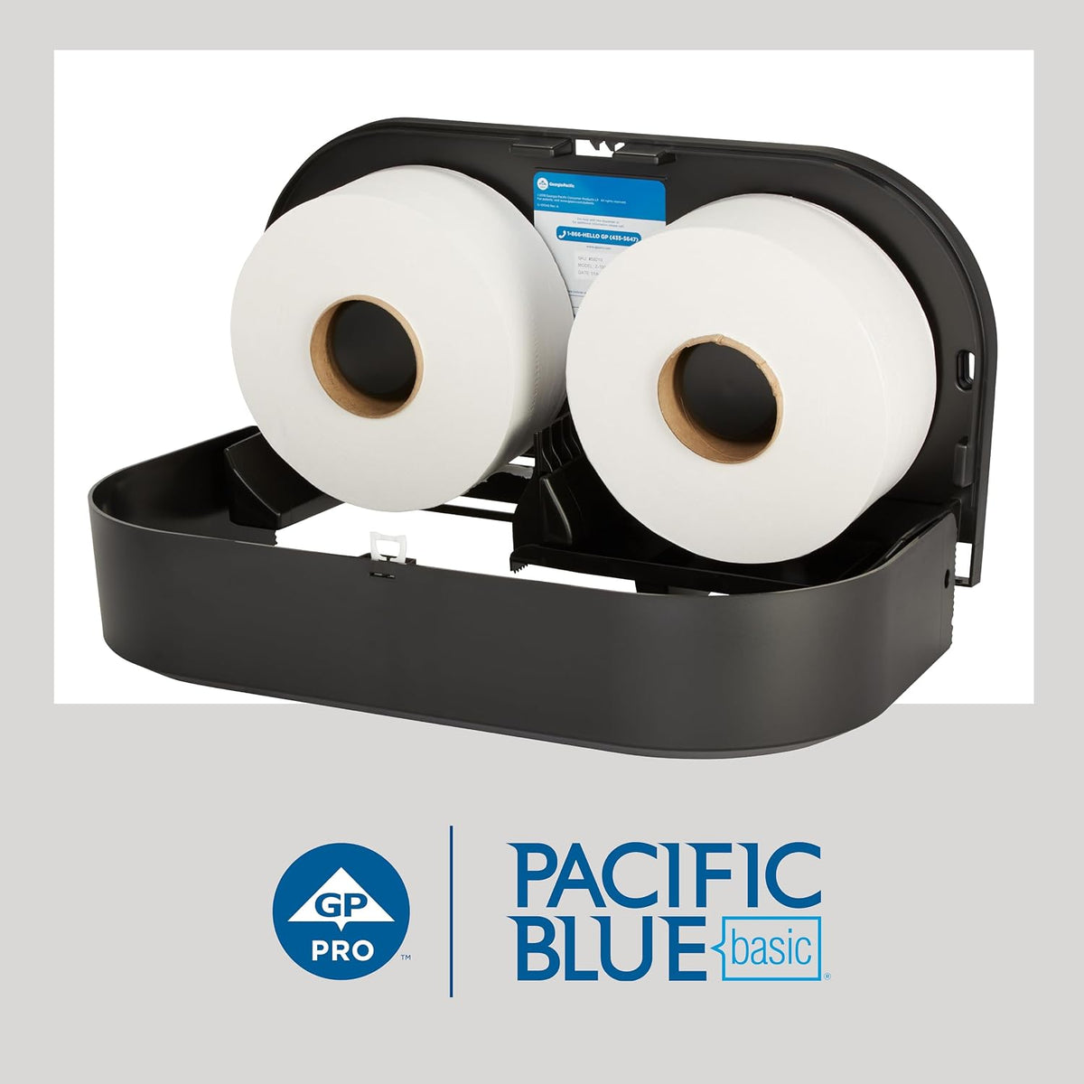 Pacific Blue Basic 1-Ply Jumbo Jr. 9'' Toilet Paper by GP PRO (GEORGIA-PACIFIC), 13718, 2,000 Linear Feet Per Roll, 8