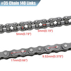 65 Tooth Sprocket 37mm Bore 35 Chain with 140 Links for CT100U DB30