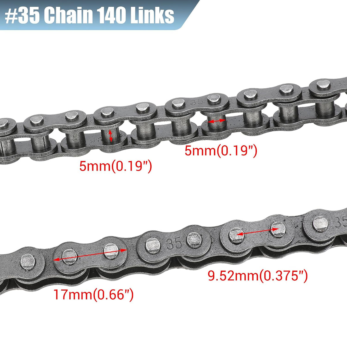 65 Tooth Sprocket 37mm Bore 35 Chain with 140 Links for CT100U DB30