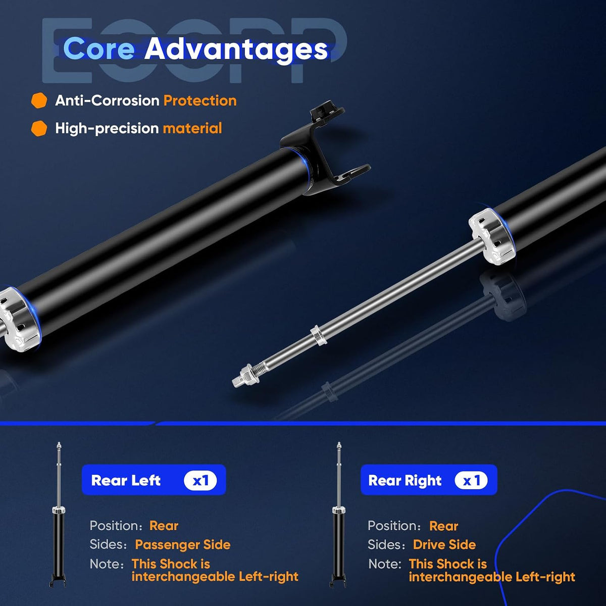 Shocks and Struts, ECCPP Rear Shock Absorbers for Nissan Altima 2002-2006