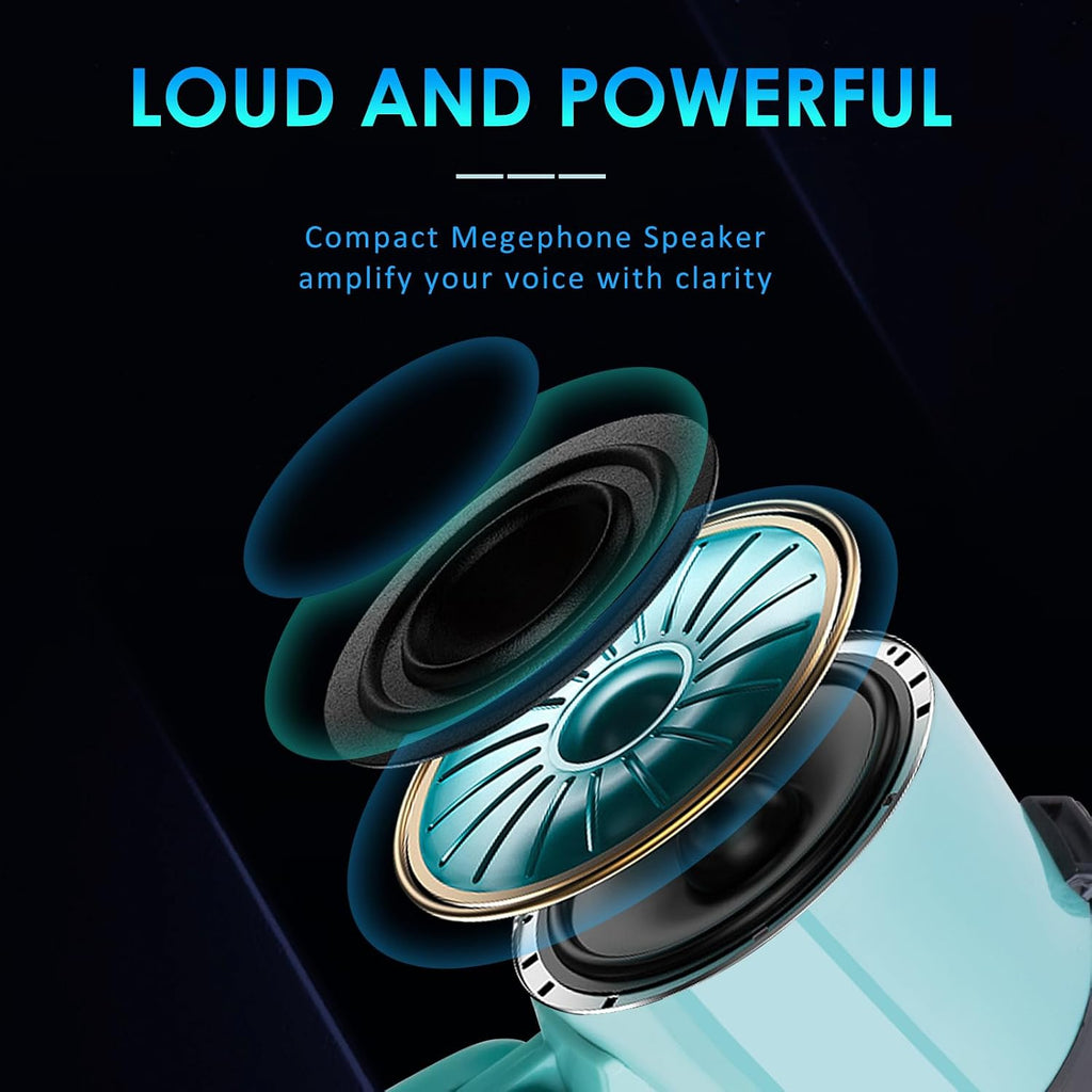 20W Megaphone Bullhorn, Built in Siren & 240s Recording, 5.4"×8.6" Portable Megaphone with Volume Control Cover Up to