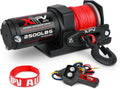 2500lbs Electric Winch 12V Synthetic Rope Nylon Towing Winches for ATV UTV Boat Trailer