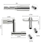 Drum Key Set with Drill Bit Adapter, Speed Standard Keys Chrome