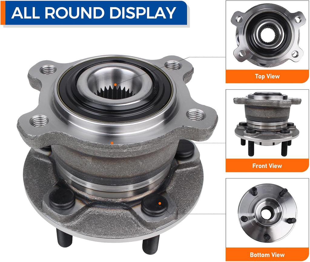 PAROD 512500 AWD Rear Wheel Hub Bearing Assembly fit for 2013-2018 Ford Escape, 2015-2019 Lincoln MKC (Pair)