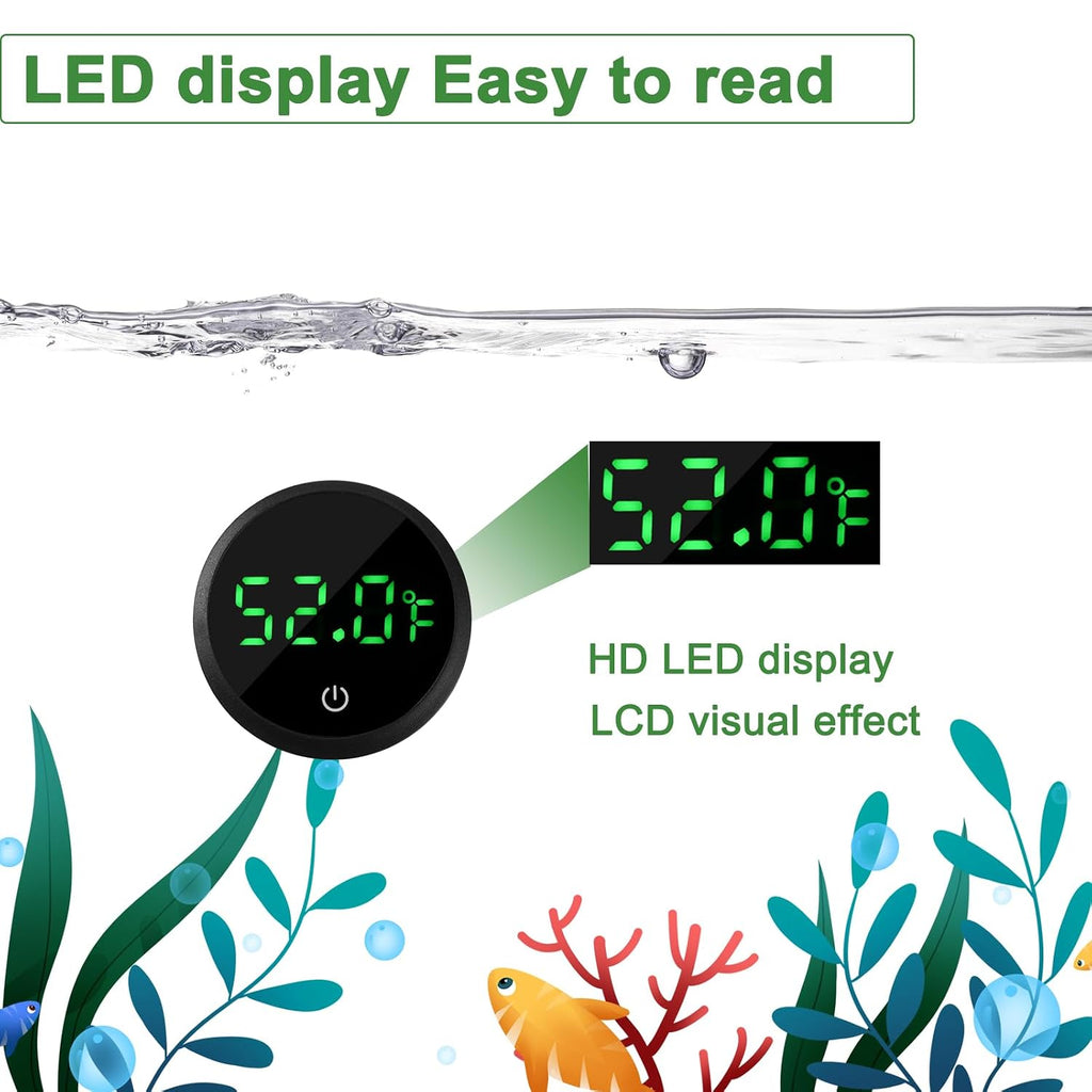 Aquarium Thermometer Digital Fish Tank Thermometer with Spare Battery 2pack
