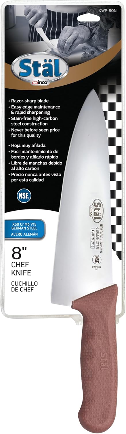 8" Brown Chef's Commercial-Grade Knife