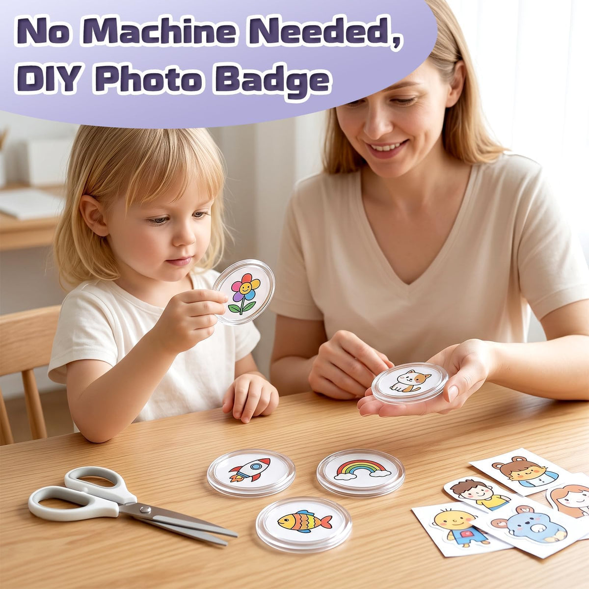 32 Pcs 3in Clear Acrylic Button Pins, DIY Sublimation Badges