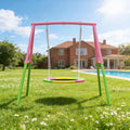 Flying Saucer Swing Set with Heavy Duty A-Frame Metal Swing Stand, Full Steel, Outdoor for Kids, Backyard