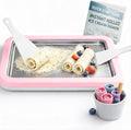 Rolled Ice Cream Maker with Quick Start Guide - DIY Instant Ice Cream Tray Kit, Includes 2 Scrapers for Manual