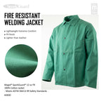 SparkGuard Flame Resistant Green Welding Jacket, 1 Jacket