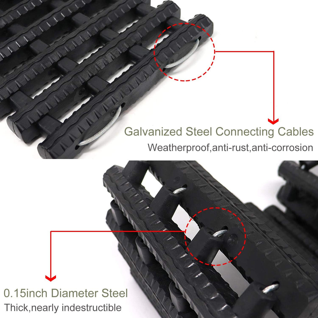 2PC Traction Tracks Mats TPR 31.5" L Tire Recovery Track Pad Roll Car Vehicle Tyre Traction Boards Tire Ladder Track