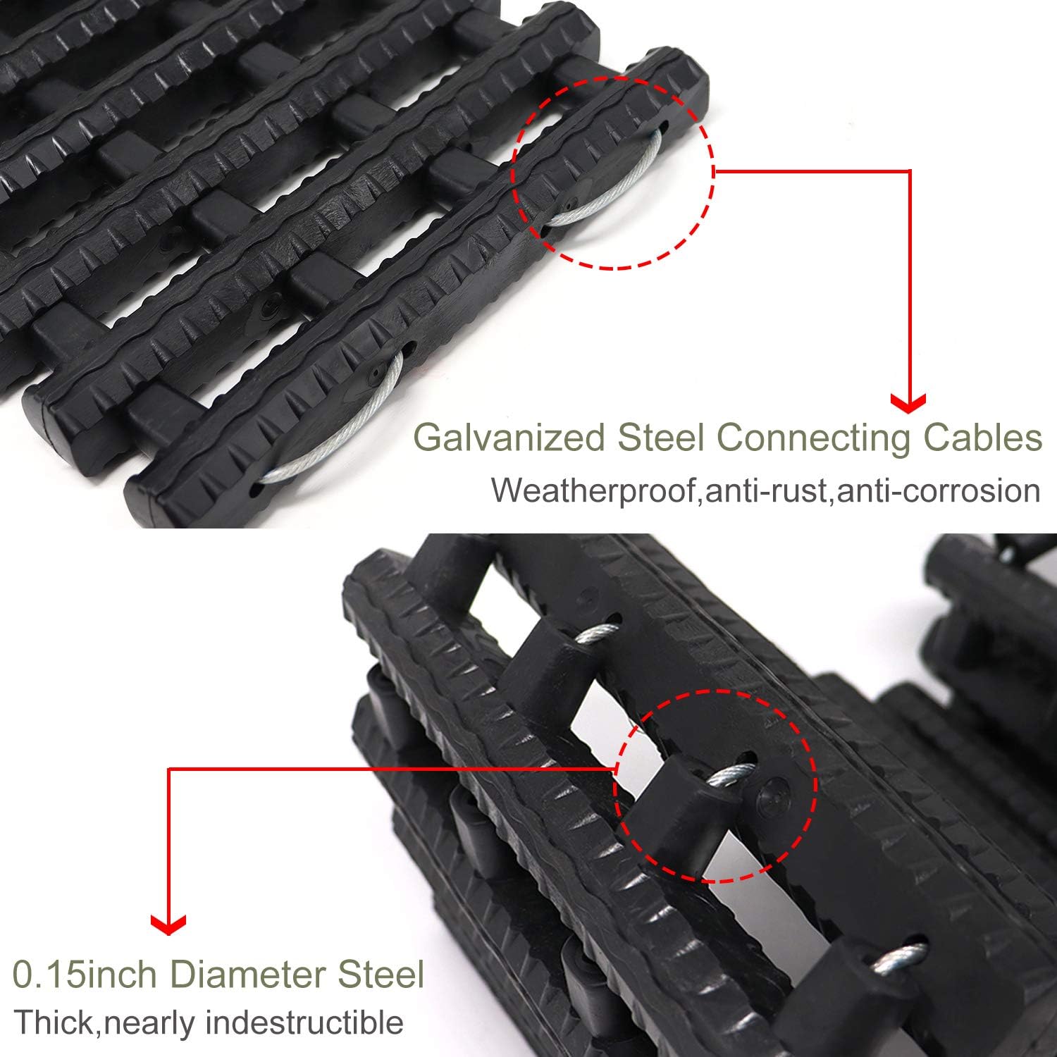 2PC Traction Tracks Mats TPR 31.5" L Tire Recovery Track Pad Roll Car Vehicle Tyre Traction Boards Tire Ladder Track