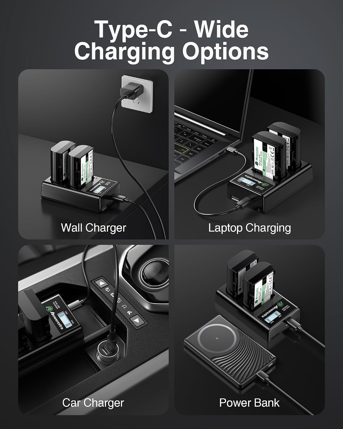LP-E6 LP-E6N Batteries and Dual Channel Charger for Canon EOS 5D Mark II III IV,5DS,5DS R,6D,6D Mark II,7D, 7D Mark