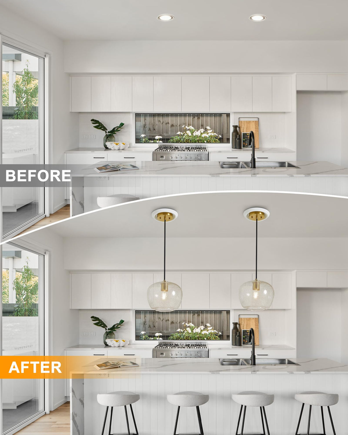 2-Pack Recessed Can Light Conversion Kit for 5" and 6" Ceiling
