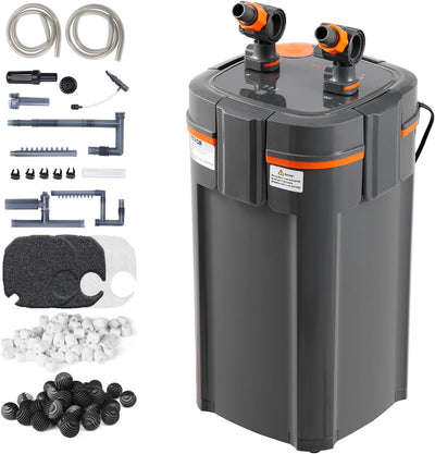 Aquarium Filter 238GPH, 3-Stage Canister Filter 55-75 Gallon, Ultra-Quiet Internal Aquarium Filter with UV