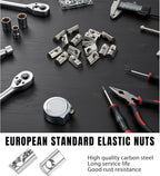 100 Pcs 40 Series M8 Thread T Spring Nut Carbon Steel European Standard M8 T Nuts Half Round Roll in Spring for 3D Printer, Aluminum Extrusion Profile, Silver